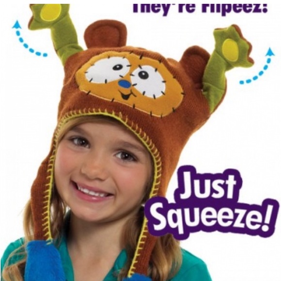 FLIPEEZ Huggy Monkey (As Seen On TV) Winter Hat Action Flap Ears Unisex Kids - Picture 1 of 10